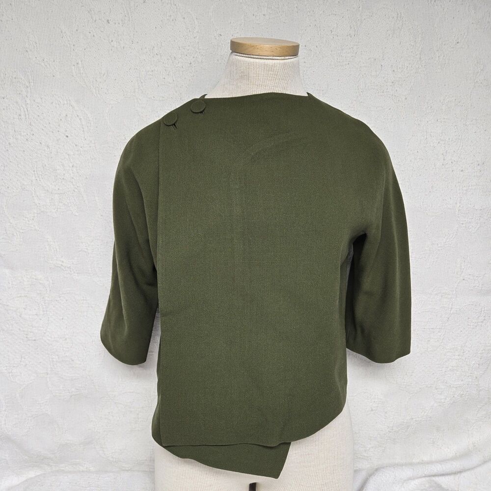 Vintage Union Made Green Dress Blazer Modern Minimalist Jacket Business Tailored